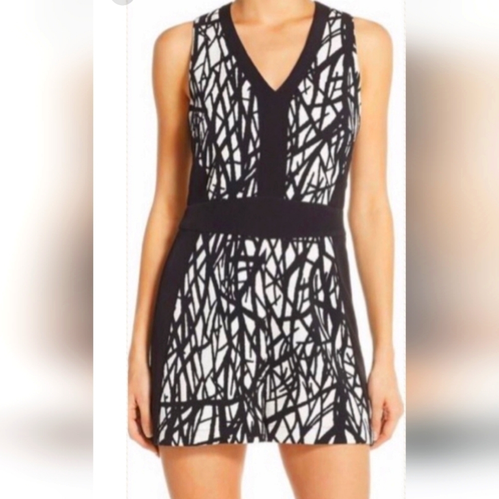 Adelyn Rae Black and White Abstract Jumpsuit